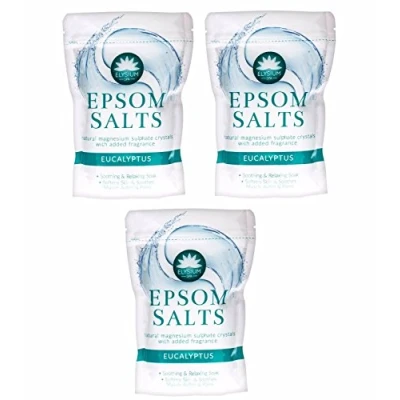 Image of Elysium Spa Bath Salts Natural Magnesium Sulphate Crystals Eucalyptus Salt 450g Wilsons Direct (3 x Salt)