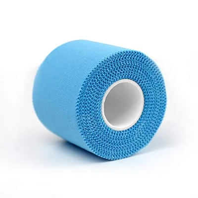 Image of SOONGO Zinc Oxide Tape 2.5cm x 10m Blue 2 Rolls Sports Strapping Athletic Inelastic Provide Maximum Support Fixed Joint Good Viscosity Hypoallergenic