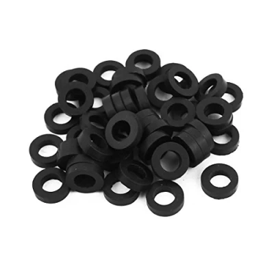 Image of Sourcingmap Rubber Flat Washers 12mm OD 7mm ID 3mm Thickness for Faucet Pipe Water Hose, Pack of 50
