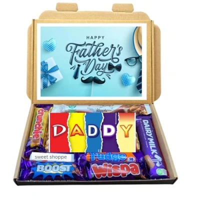 Image of HAPPY Fathers Day Chocolate Hamper Selection Box Gift For Daddy Present Him