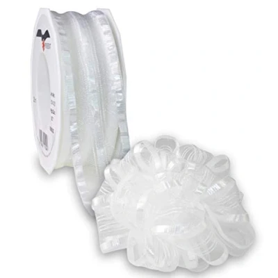 Image of Präsent&quot; VENEDIG Ribbon Spool, Polyester, White, 12 x 4 cm
