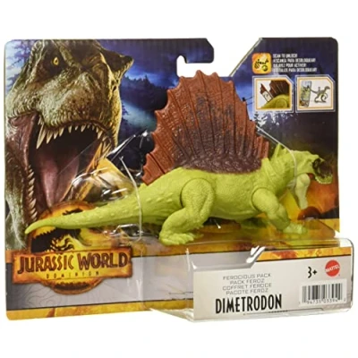 Image of PREZIOSI Mondo Jurassic Dominion Dinosaur Fierce Animals &#039;&#039;Dimetrodon&#039;&#039; Articulated 18cm Novelty Pack Bestial Toy Animal for Kids HDX27 Multicolor