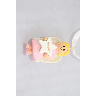 Image of Suki Cute Girl Pink Angel Bauble Hanging Decoration Ornament with laser engraved name personalised Christmas, New Baby Present