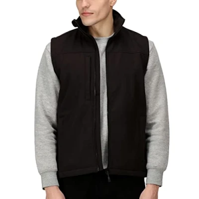 Image of Regatta Professional Men&#039;s Flux Water Repellent Softshell Bodywarmer Gilet Jacket, All Black, size Large (Manufacturer Size:L)