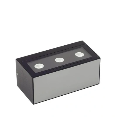 Image of Lucande LED outdoor wall light Selim, length 15.3 cm, black