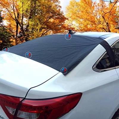 Image of BONTIME Magnetic Rear Windscreen Snow Cover,Frost Car Windshield Cover Frost Guard Sun Shade Protector Ice for Most
