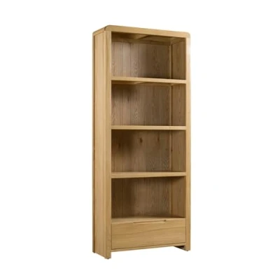 Image of Julian Bowen Curve Tall Bookcase, White Oak VENEERS, one Size