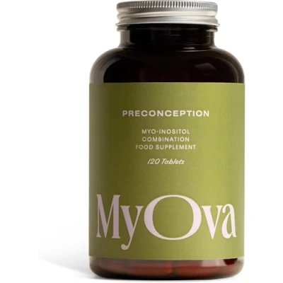 Image of MyOva Preconception Fertility Boosting PCOS Supplement 30 Day Supply 2000mg Myo Inositol &amp; 400ug Folate for Support Prenatal Vitamins Women, Tablets UK Manufactured