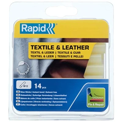 Image of Rapid 5001416 12 mm Glue Sticks Textile &amp; Leather, Yellowish, Ø12 x 94