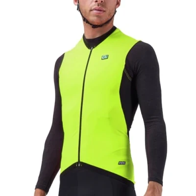 Image of Alé Cycling Men&#039;s R EV1 Thermo Gilet, Fluo Yellow, XX Large