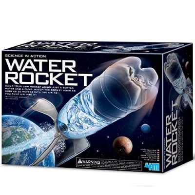 Image of 4M water Rocket, Science Kit to build your own rocket using a bottle, and pump, reach heights of 30m, for ages 14+