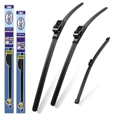 Image of alca Germany Set of 3 Windscreen Wiper Blades Super Flat Front Rear 24&quot;19&quot;SL/PT 14&quot;E Fits BMW Touring E91 2005 2012 ASF2419SL/PT14E