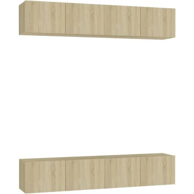 Image of vidaXL TV Cabinets 4 pcs Sonoma Oak 80x30x30 cm Engineered Wood