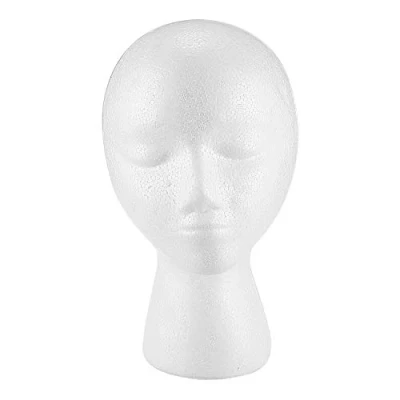 Image of Tassety Foam Mannequin Wig Display Hat Cap Holder White