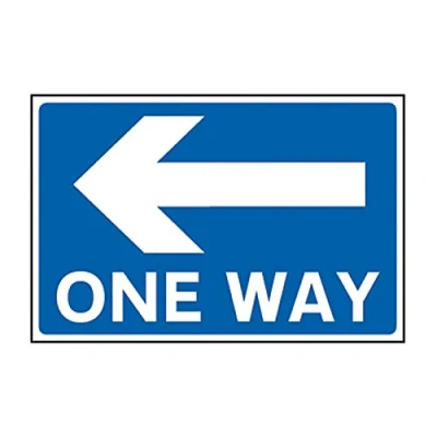 Image of One Way Arrow Left Sign, 3mm Foamed PVC Board, W600mm x H400mm