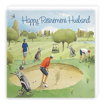 Image of Hunts England Husband Golfing Retirement Card Golf Birthday Milo&#039;s Gallery Congratulations For Happy