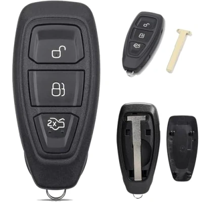 Image of 3 Buttons Car Key Fob Case Replacement For Ford Fiesta Focus Kuga Grand S Max C Galaxy Monde,Ford Remote Control with Blade
