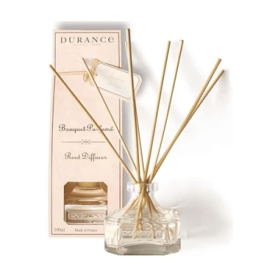 Image of Durance Scented Reed Diffuser 100ml Jasmine Fragrance Bouquet Glass Bottle &amp; 8 Wooden Sticks Aromatherapy Air Freshener Room