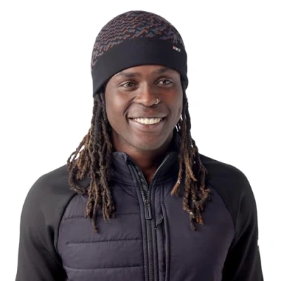Image of Smartwool Thermal Merino Reversible Cuffed Beanie Black Retro Line