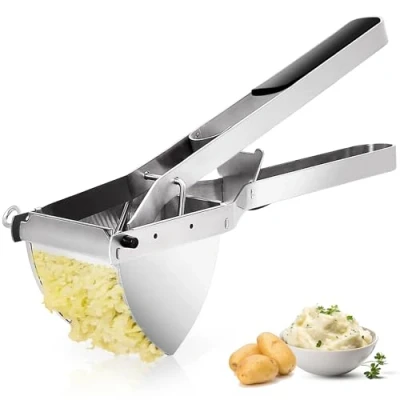 Image of VSRG Large Potato Masher &amp; Ricer, Stainless Steel with Silicone Handle Dishwasher Safe! Heavy Duty Food Press for Mashed Potatoes, Fruits Vegetables.