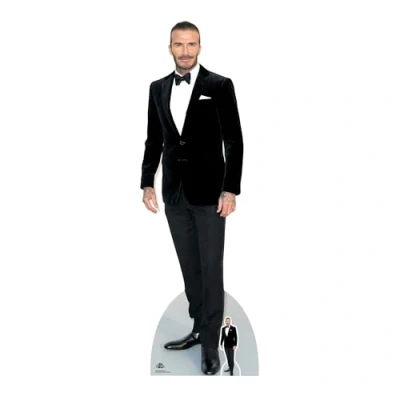 Image of Star Cutouts Ltd CS782 Lifesize Cardboard Cutout David Beckham Smart Black Suit Bow Tie 186cm with Free Mini Standee, Multicolour