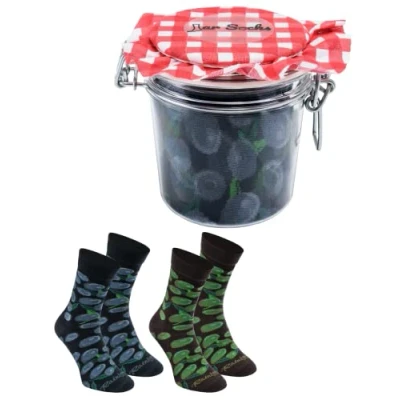 Image of Rainbow Socks Olives in Jar Funny Gift Idea Black Green 2 Pairs Size 7,5 11