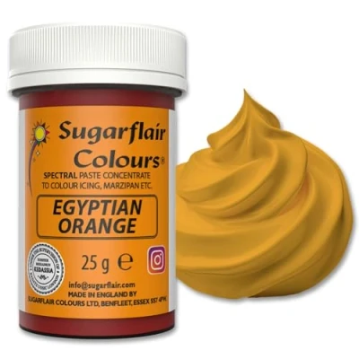 Image of Sugarflair Spectral Egyptian Orange Food Colouring Paste, Highly Concentrated for Buttercream, Sugar Royal Icing, Cake Mixes and More! Vibrant Colour Dye 25g