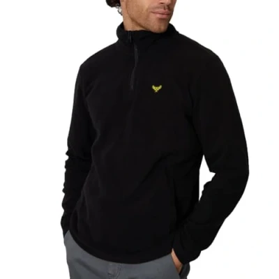Image of Threadbare &#039;Blade&#039; Men&#039;s Quarter Zip Outdoors Pullover Fleece Sweatshirt, Black, L