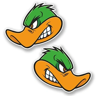 Image of 2 x 10cm Angry Duck Vinyl Sticker Decal Helmet Laptop Car Motorbike Bird #5614 (10cm Wide 8cm Tall)