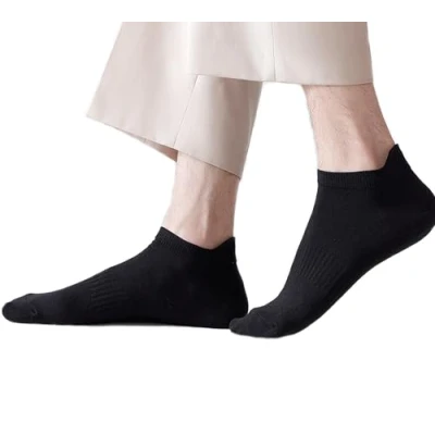Image of es uk Mens trainer socks 8 Pairs Cotton 6 11 Ankle Women Unisex Sports socks, Multipack Men, black white (Black)