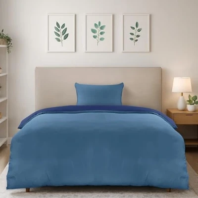 Image of Utopia Bedding Single Duvet Cover Set Soft Microfibre Polyester with Pillow case Quilt (Navy/Blue)