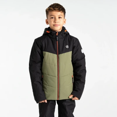 Image of Dare 2b Kids Breathable Jolly Puffer Jacket Black Olivine Green, Size: 9 10 Years