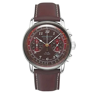 Image of Zeppelin lz126 Los Angeles Mens Analogue Quartz Watch with Leather Bracelet 7614 6