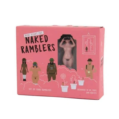 Image of Gift Republic Mini Plant Pot Naked Ramblers, Pink, 5.5 cm