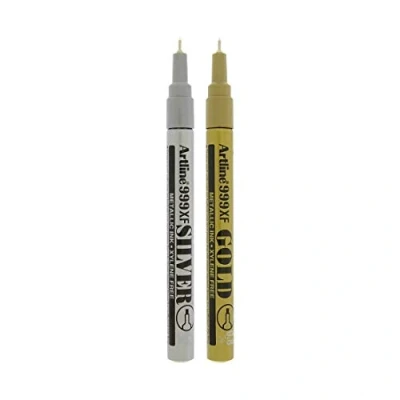 Image of artline Extra Fine Gold And Silver Marker Pens Perfect For Christmas Cards