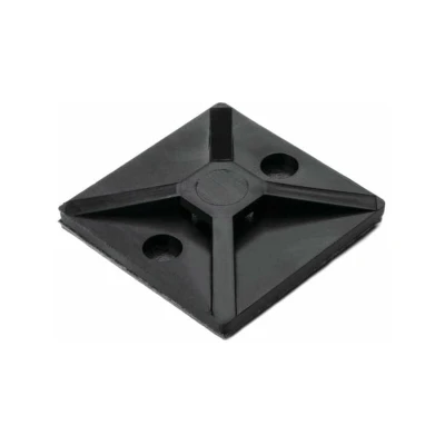 Image of HellermannTyton Cable Tie Mount, Self Adhesive, 28 x 28mm, Black, Pack of 100