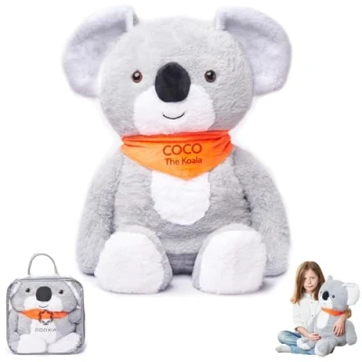 Image of Weighted Stuffed Animals 2.3 Kg for Anxiety Relief Koala Plush Toy Kids &amp; Adults Teddy Carrying Bag Included Machine Washable Plushies