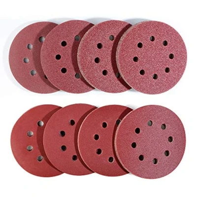 Image of 80pcs 125mm Sanding Discs, Hook and Loop 10 x 40/60/80/120/180/240/320/400 Mixed Grit, 8 Hole 5 Inch Round Discs Pads for Random Orbital Sander by Taspire