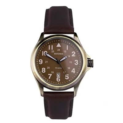 Image of Sekonda Altitude Men’s 43mm Quartz Watch in Brown with Analogue Display, and Leather Strap 30034