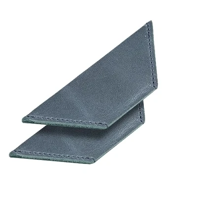 Image of Londo Genuine Leather Handmade Bookmark (Set of 2) (Blue, Triangle)