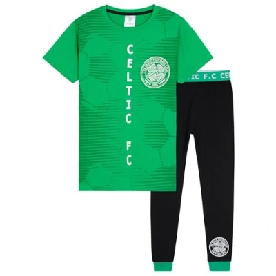 Image of Celtic FC Boys Pyjamas Set Nightwear PJs for Kids Teenagers Comfy Loungewear 5 14 Years Football Gifts (Green/Black, 7 8 Years)