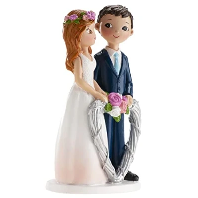 Image of Dekora Wedding Decoration Bride and Groom Figures for Cake Heart