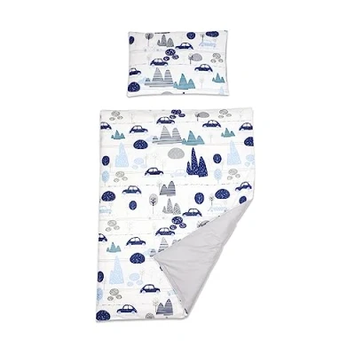 Image of Baby Comfort 2 Piece Duvet Cover &amp; Pillowcase Bedding Set 150x120 cm for Toddler Junior Cot Bed (Cars)