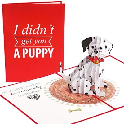Image of PopLife Funny Puppy 3D Pop Up Card ($1 Donation to the Humane Society) Dog Lover for All Occasions, Dalmatian, Mother&#039;s Day, Father&#039;s Veterinarian Gift Birthday, Just Because, Get Well