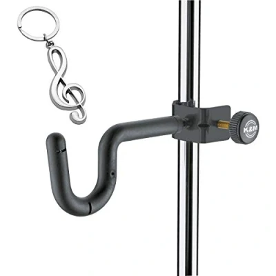 Image of K &amp; M 15700 Trumpet Holder + Keepdrum Treble Clef Pendant