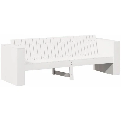 Image of vidaXL Garden Sofa 3 Seater White Wood Medium Durable Outdoor
