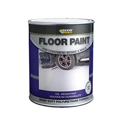 Image of Everbuild Floor Paint For Concrete, Stone And Brick Heavy Duty Industry Grade Abrasion Resistant Red 5 Litre
