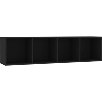 Image of vidaXL Book Cabinet/TV Cabinet Black 143x30x36 cm