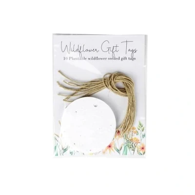Image of Wildflower Gift Tags Round Circle Shaped Plantable Eco Friendly Seeded Card Xmas Birthday Bauble Present 10 Pack