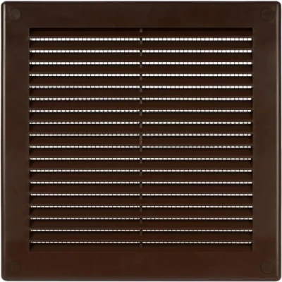 Image of Vent Systems 200 x mm / 8&#039;&#039; Inch Brown Soffit Cover Flat Square Air Louver Grille Built in Insect Screen HVAC Vents for Bathroom, Home Office, Kitchen